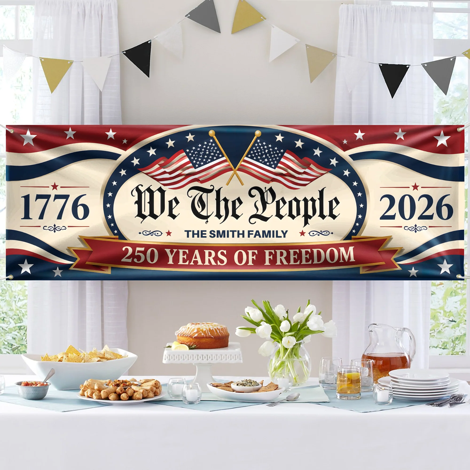 Custom Family Name 250 Years Of Freedom We The People America 1776–2026 Patriotic Banner HO82 902868 - Image 4