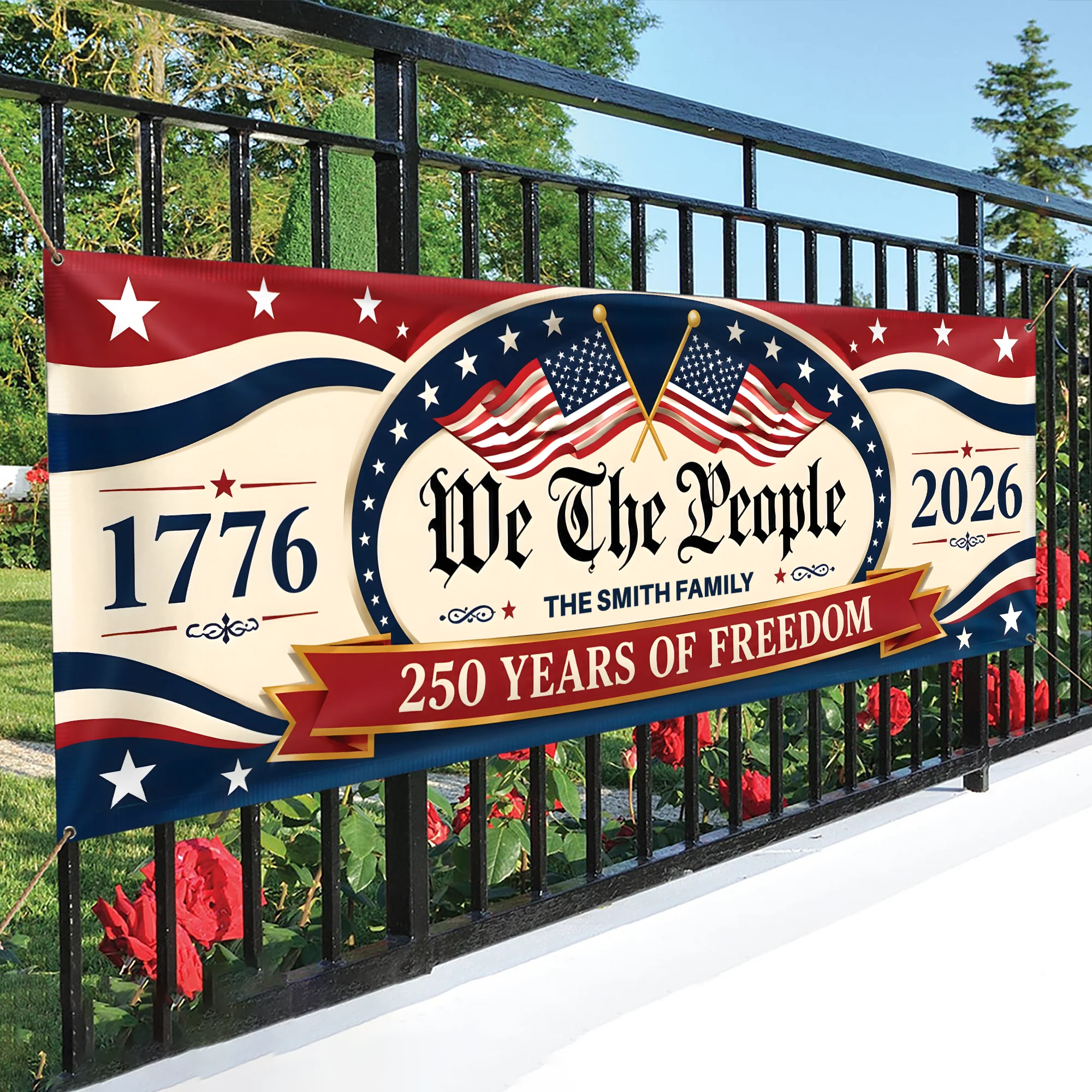 Custom Family Name 250 Years Of Freedom We The People America 1776–2026 Patriotic Banner HO82 902868 - Image 5