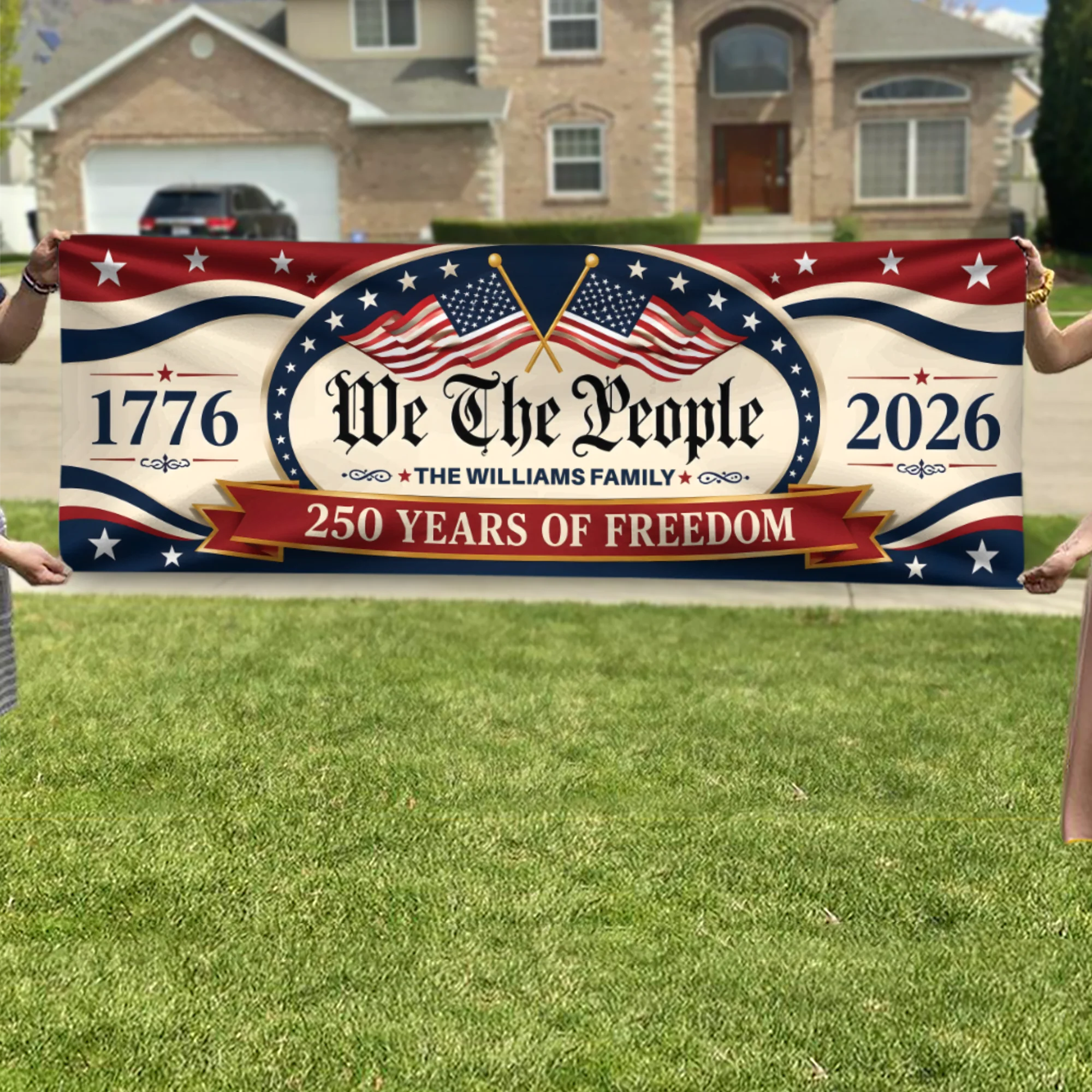 Custom Family Name 250 Years Of Freedom We The People America 1776–2026 Patriotic Banner HO82 902868 - Image 6