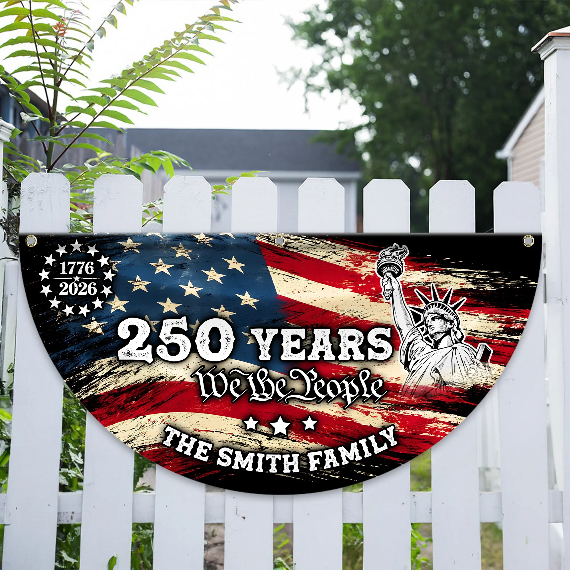Custom Family Name 250 Years We The People Non-Pleated Fan Flag HA75 920908 - Image 4