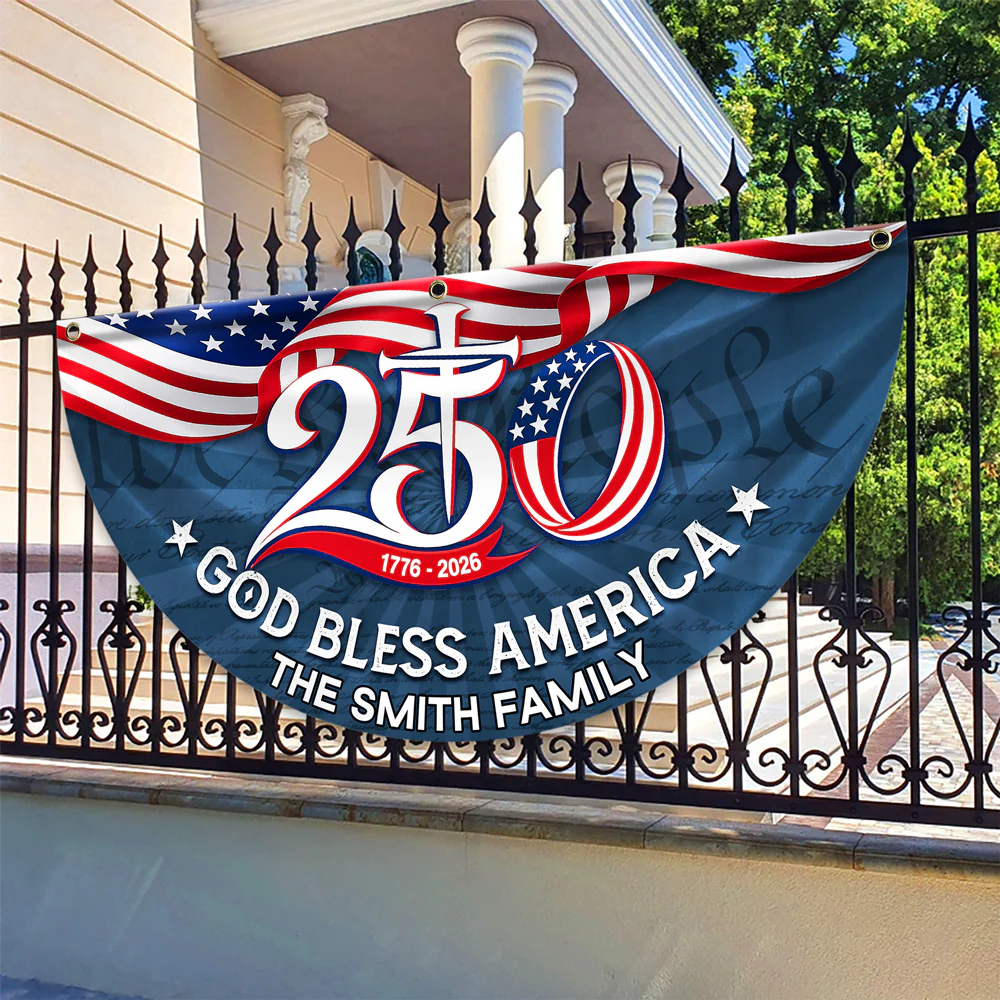 Custom Family Name 250th Anniversary God Bless America 1776-2026 HO82 902784 - Image 3