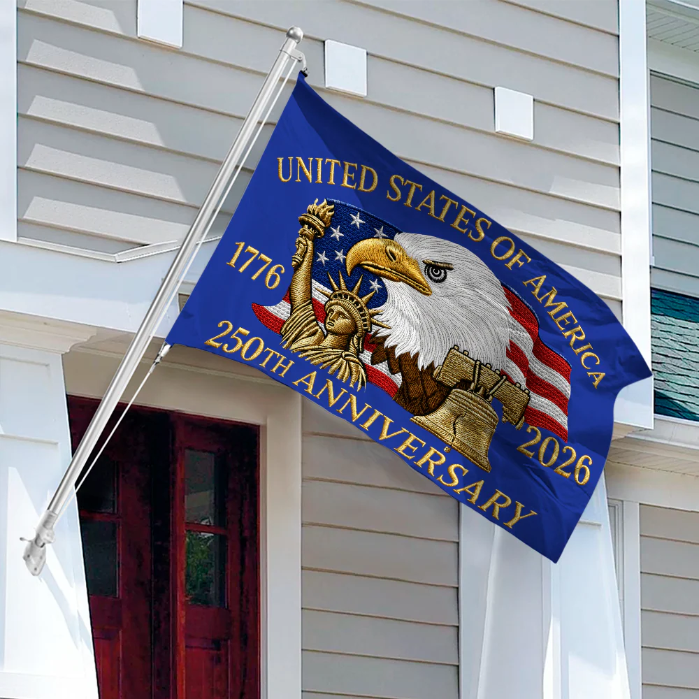 Custom Family Name 250th Anniversary United States Of America 1776-2026 Eagle House Flag HO82 902836 - Image 3