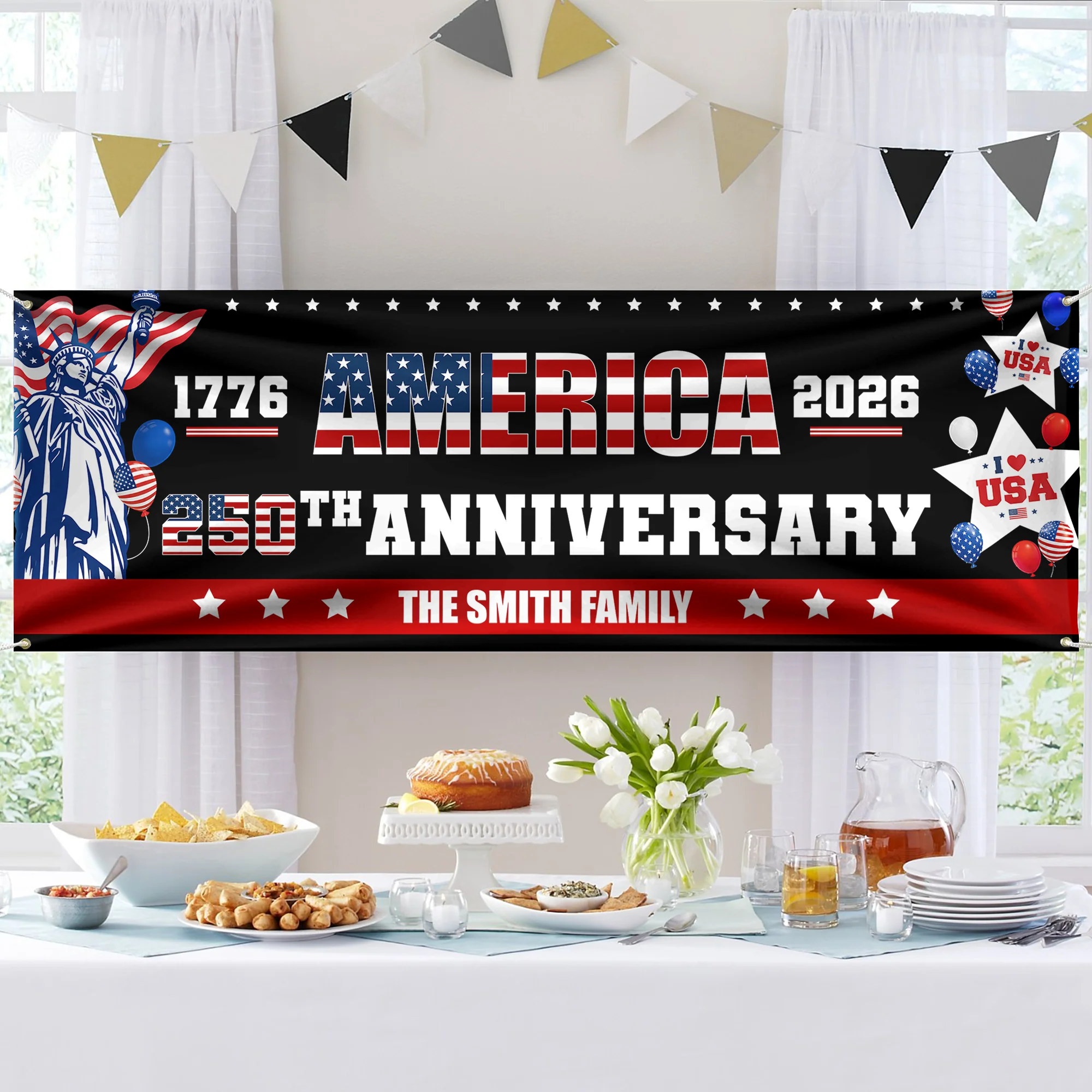 Custom Family Name America 1776-2026 250th Anniversary Banner HA75 920902 - Image 3