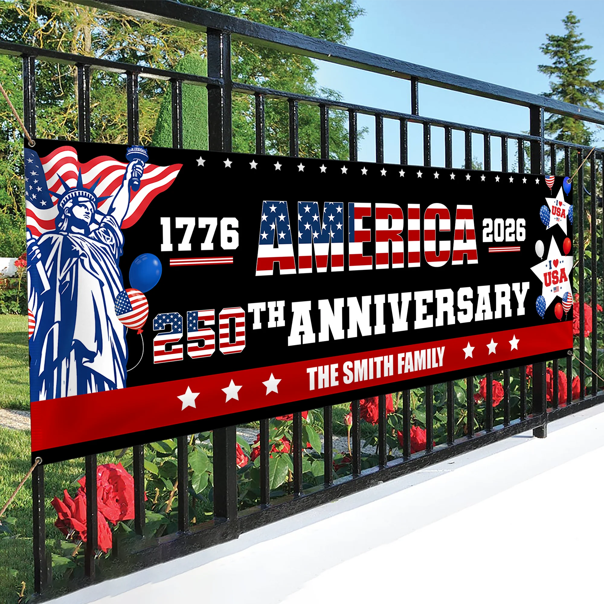 Custom Family Name America 1776-2026 250th Anniversary Banner HA75 920902 - Image 5