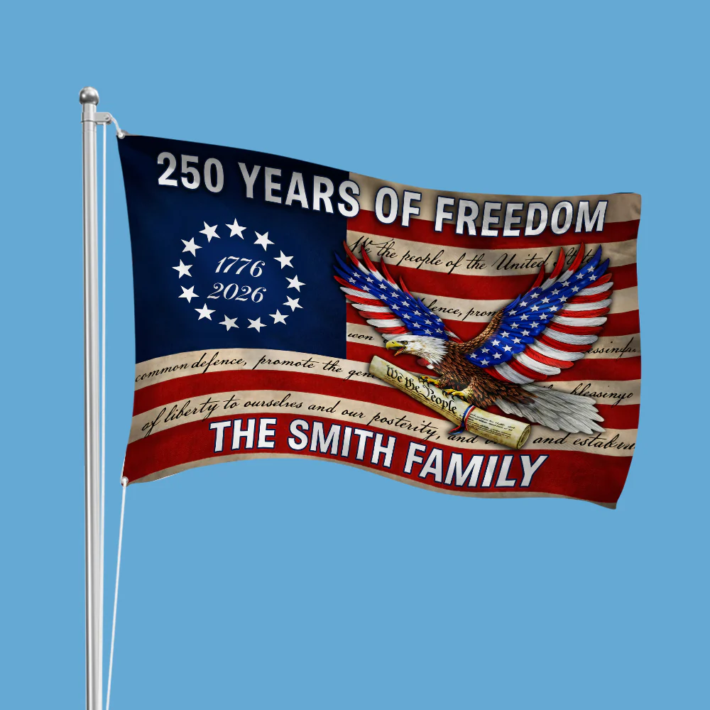 Custom Family Name USA 250 Years of Freedom House Flag HO82 901602 - Image 4