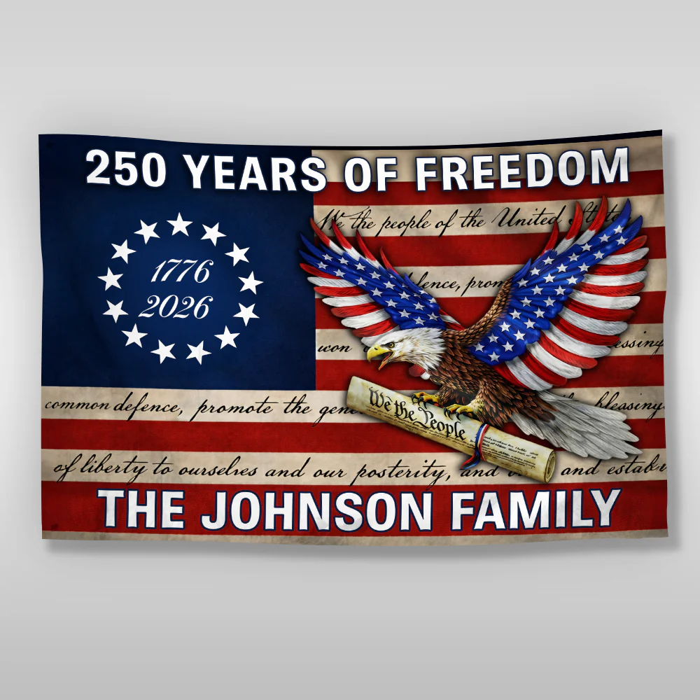 Custom Family Name USA 250 Years of Freedom House Flag HO82 901602 - Image 5