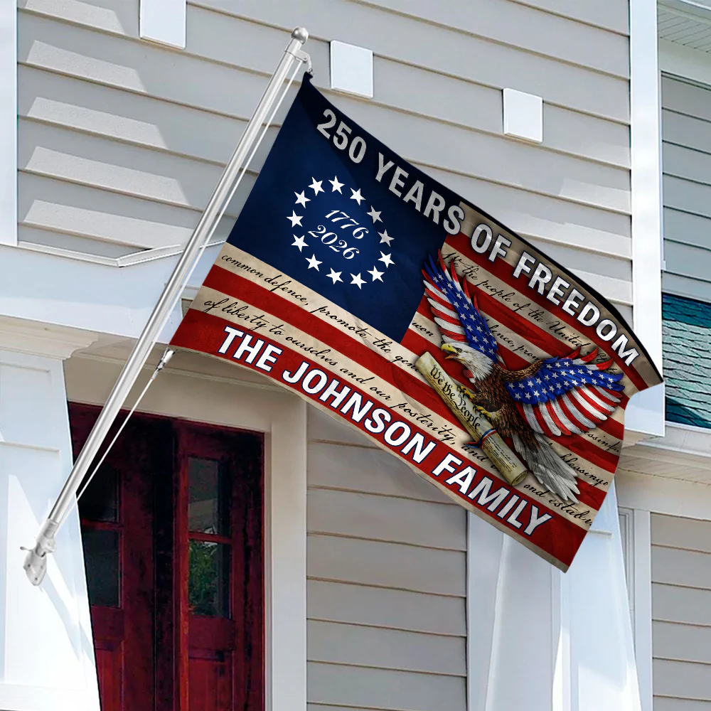 Custom Family Name USA 250 Years of Freedom House Flag HO82 901602 - Image 6