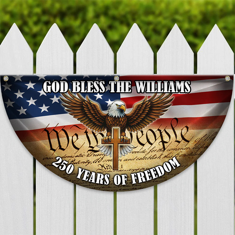 Custom Family Name 250 Years Of Freedom Non-Pleated Fan Flag TH10 169081 - Image 7