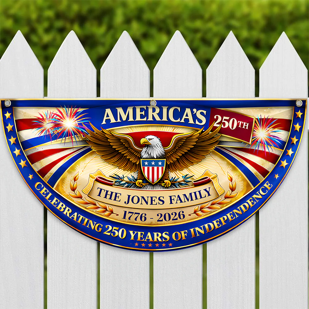 Custom Family Name America Celebrating 250 Years Of Independence 1776 - 2026 Non-Pleated Fan Flag CH07 911102 - Image 6