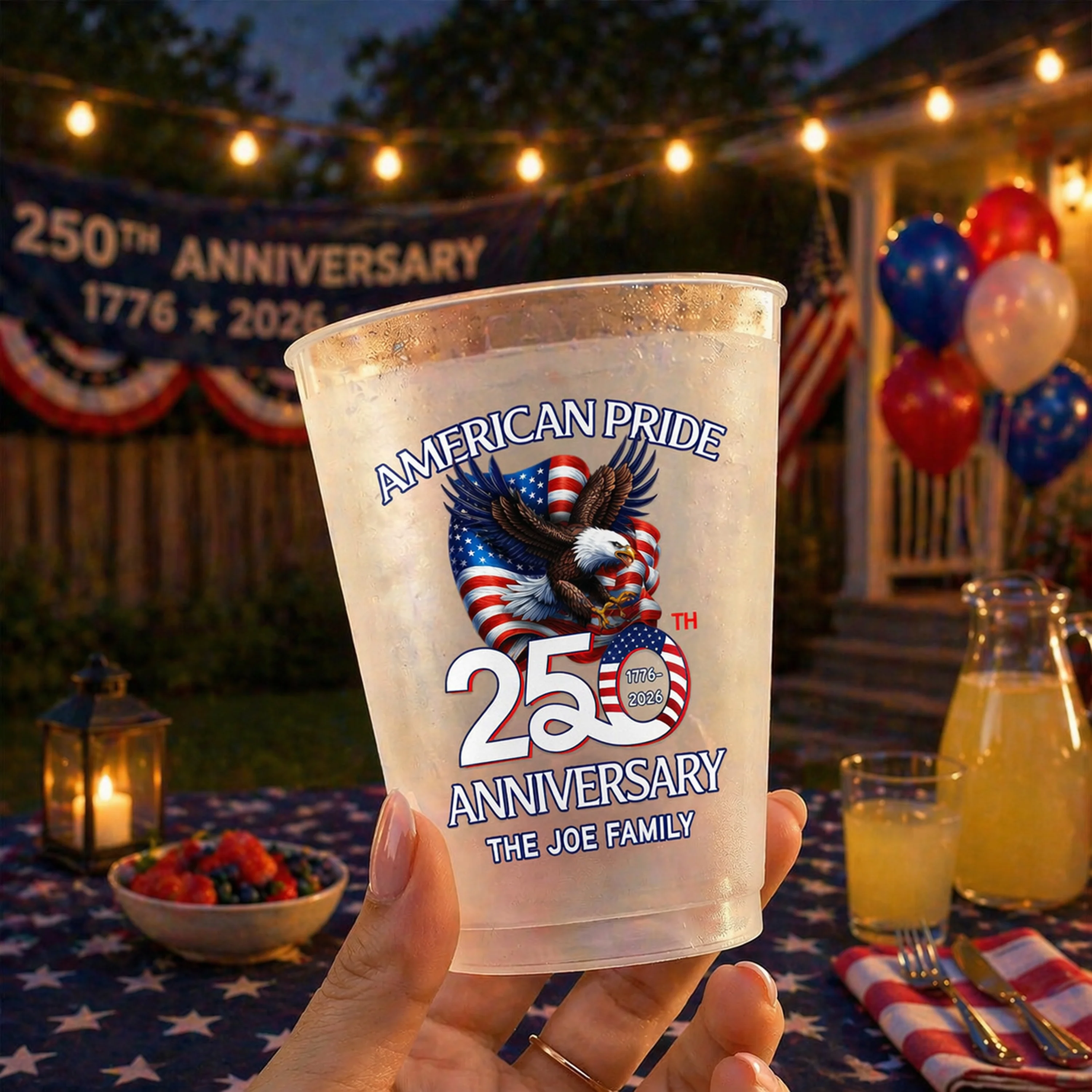 Custom Family Name America Pride 250th Anniversary 1776-2026 Cups For Party HO82 902252 - Image 2