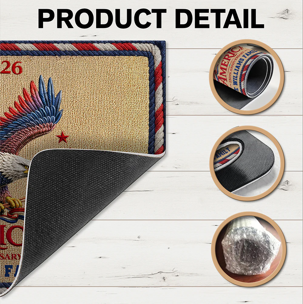 Custom Family Name American Eagle 250th Anniversary 1776–2026 Doormat HO82 901586 - Image 6