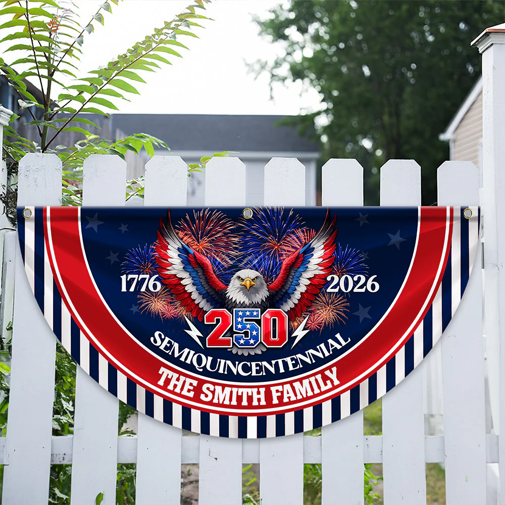 Custom Family Name Flag 250 Years America Non-Pleated Fan Flag CH07 910822 - Image 8