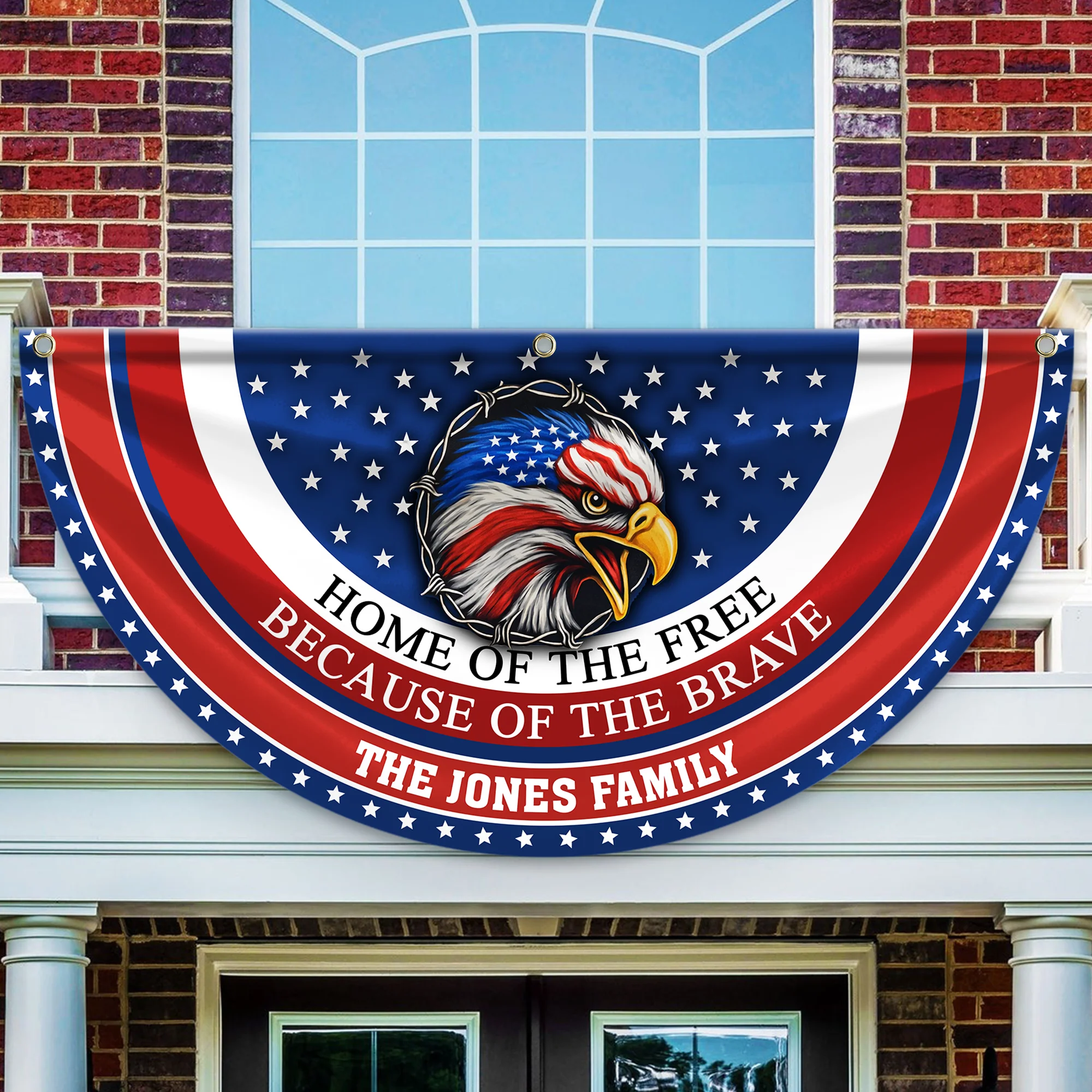 Custom Family Name Home Of The Free Because Of The Brave Non-Pleated Fan Flag CH07 910180 - Image 3