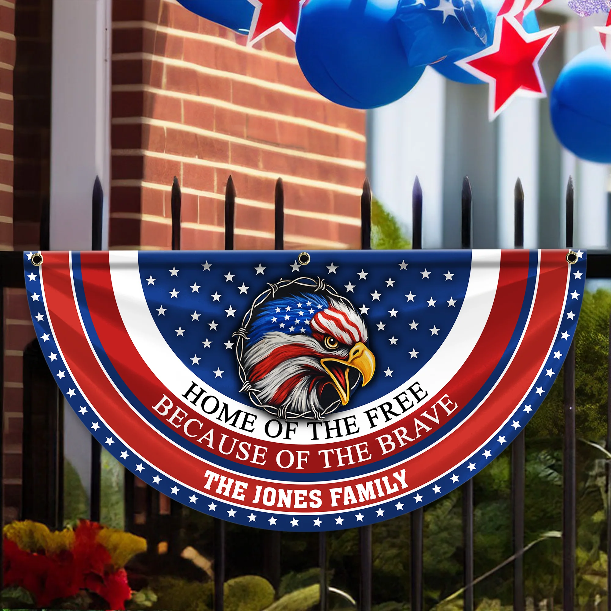 Custom Family Name Home Of The Free Because Of The Brave Non-Pleated Fan Flag CH07 910180 - Image 6