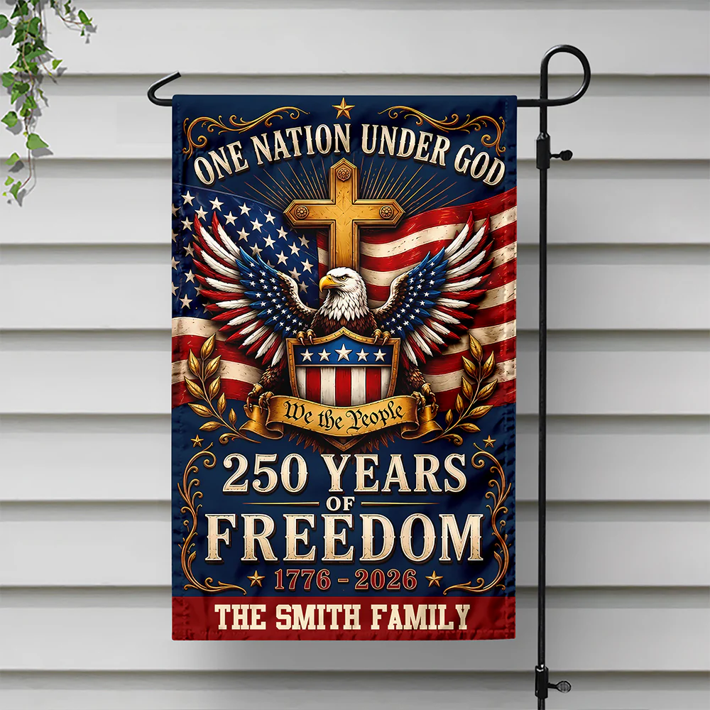 Custom Family Name One Nation Under God 250 Years Of Freedom 1776-2026 Garden Flag CH07 911772 - Image 3