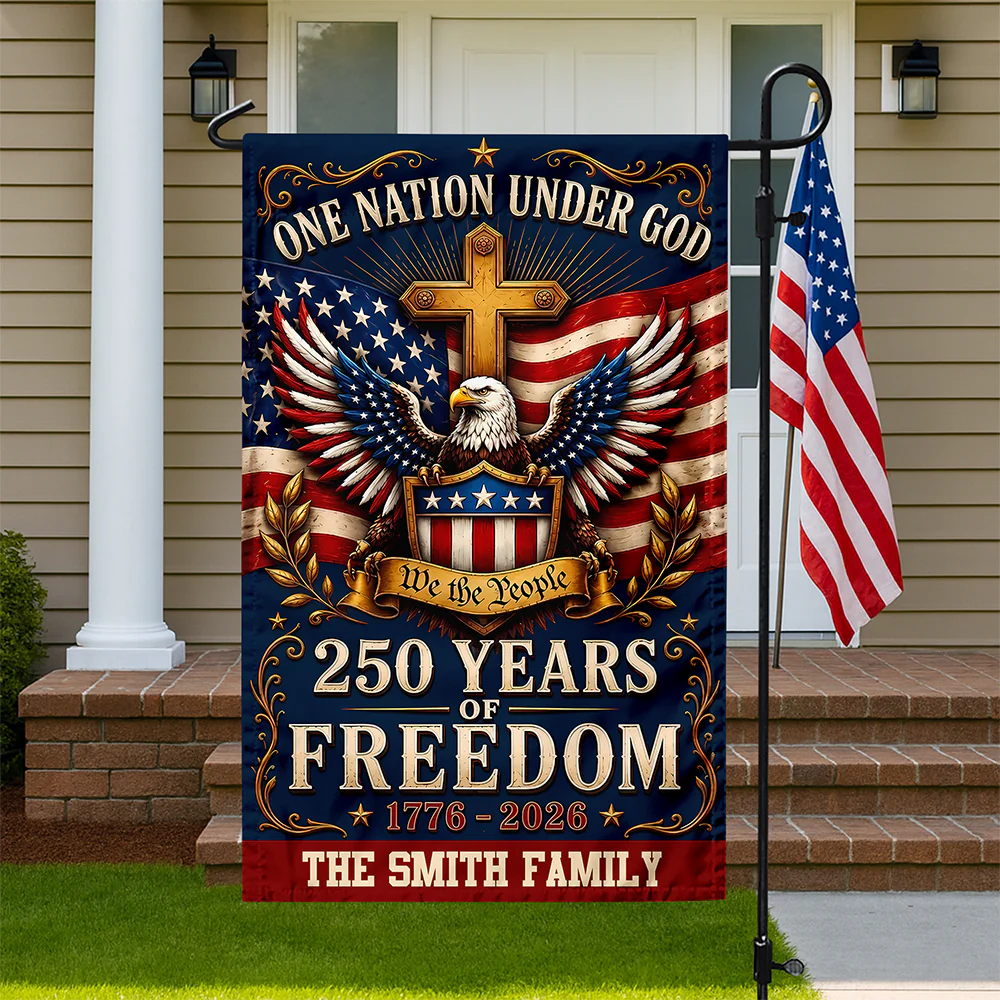 Custom Family Name One Nation Under God 250 Years Of Freedom 1776-2026 Garden Flag CH07 911772 - Image 4