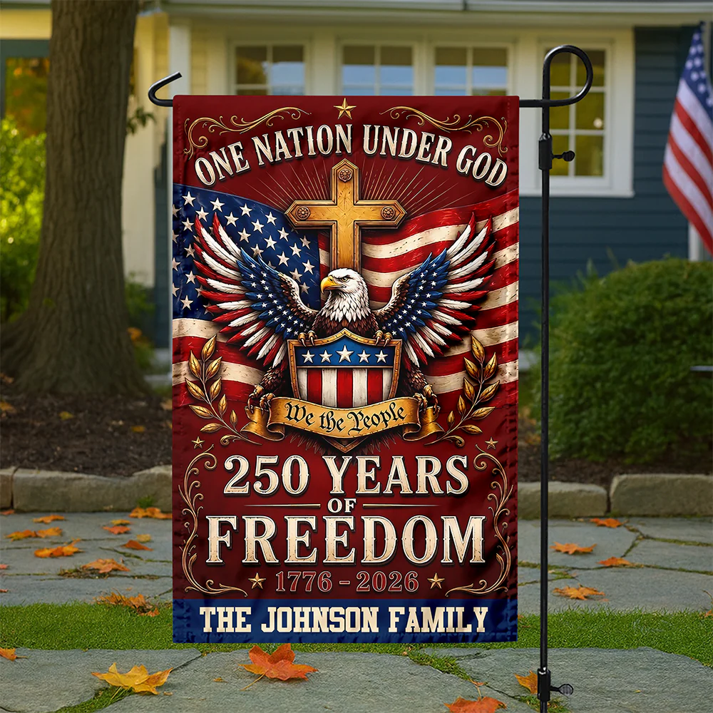 Custom Family Name One Nation Under God 250 Years Of Freedom 1776-2026 Garden Flag CH07 911772 - Image 5