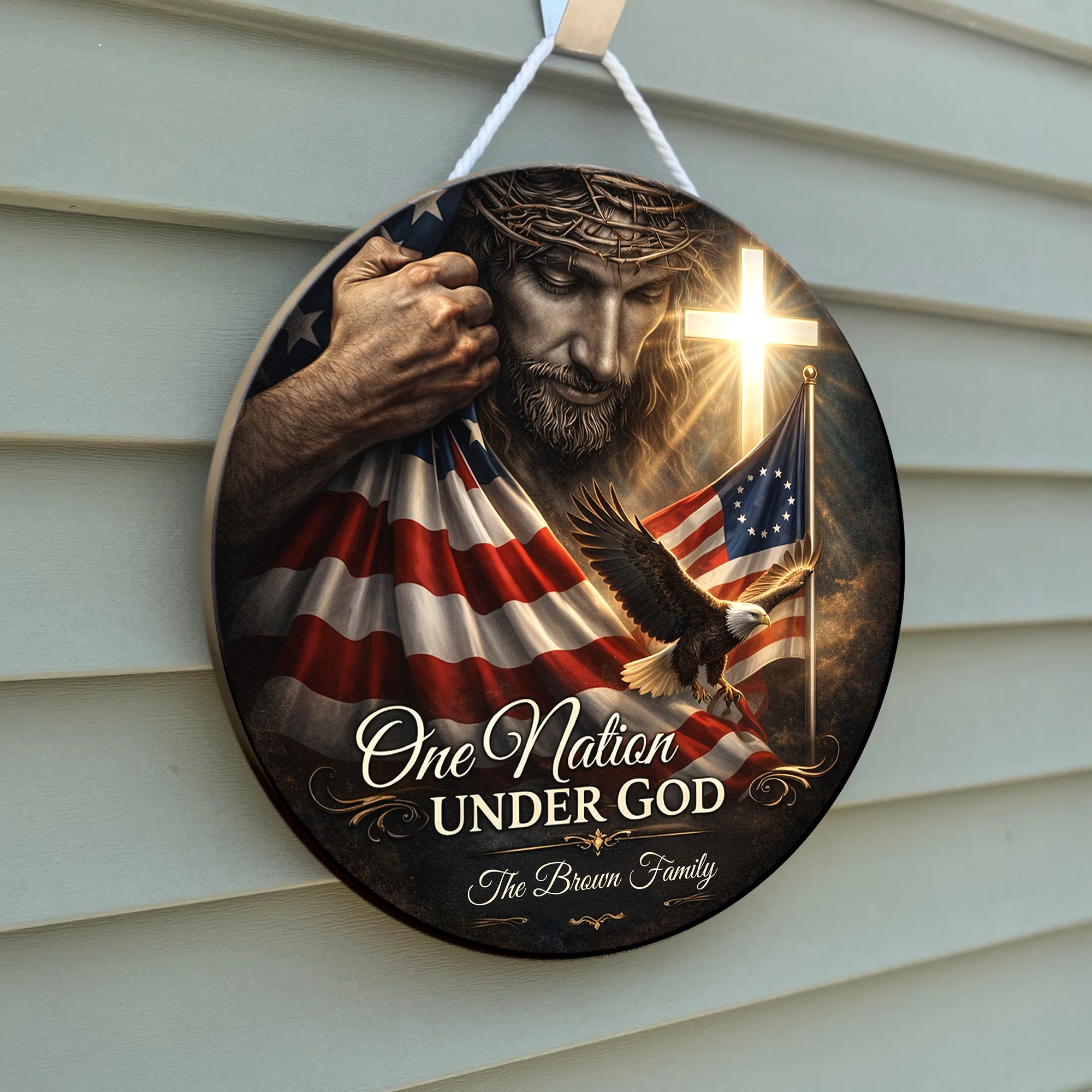 Custom Family Name One Nation Under God USA 250 Anniversary Doorsign TH10 898841 - Image 5