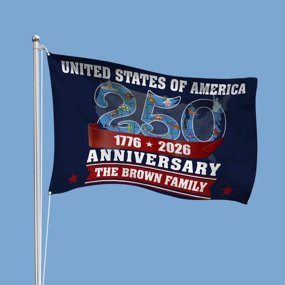 Custom Family Name United States Of America 250th Anniversary House Flag LM32 897957 - Image 5