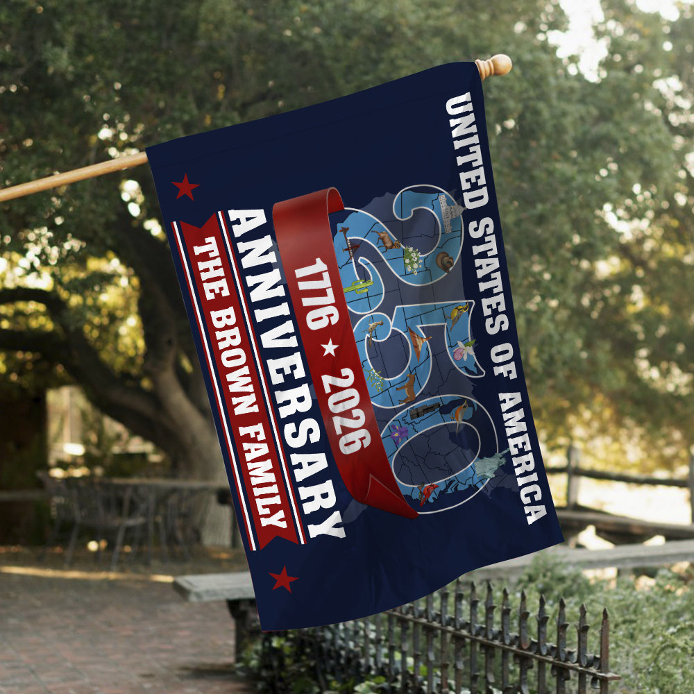 Custom Family Name United States Of America 250th Anniversary House Flag LM32 897957 - Image 7