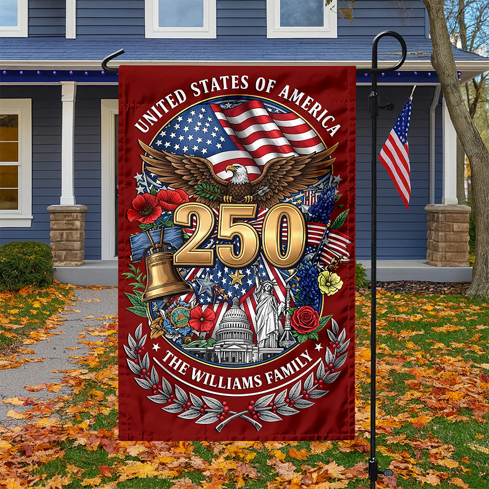 Custom Family Name United States Of America Statue Of Liberty 250th Anniversary Garden Flag LM32 669293 - Image 3