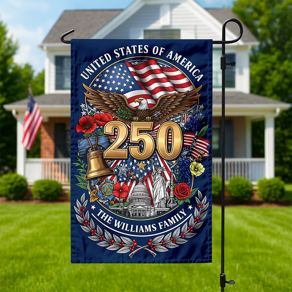 Custom Family Name United States Of America Statue Of Liberty 250th Anniversary Garden Flag LM32 669293 - Image 9