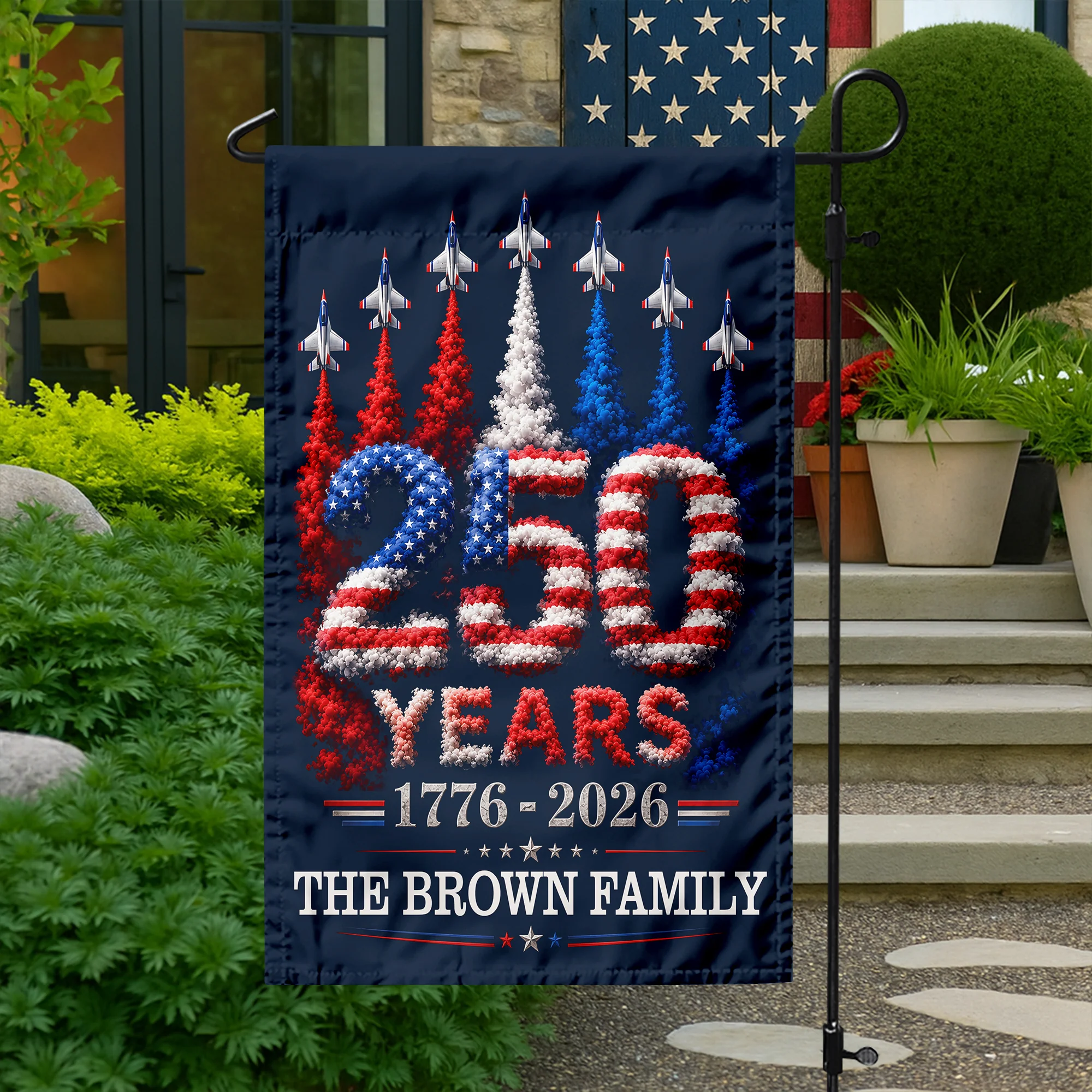 Custom Family Name US 250 Years 1776–2026 Patriotic Jets Garden Flag LM32 669177 - Image 6