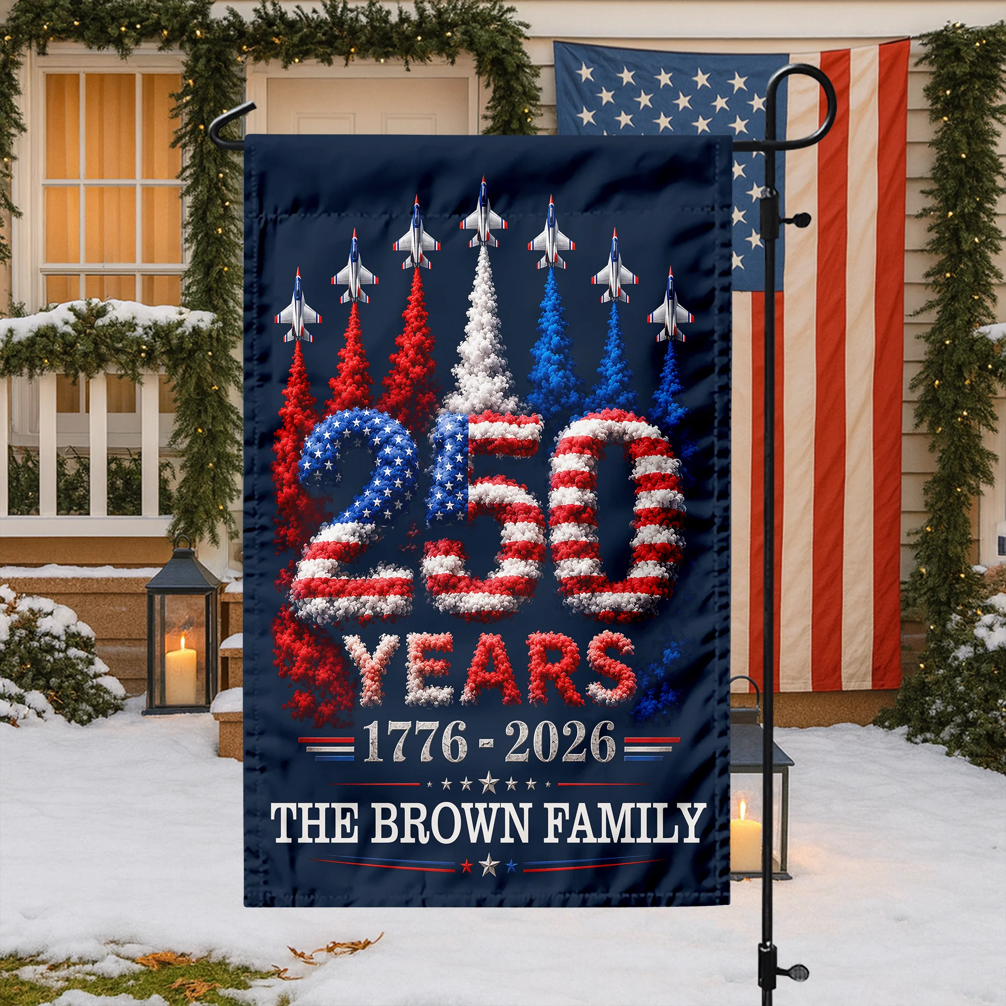 Custom Family Name US 250 Years 1776–2026 Patriotic Jets Garden Flag LM32 669177 - Image 7