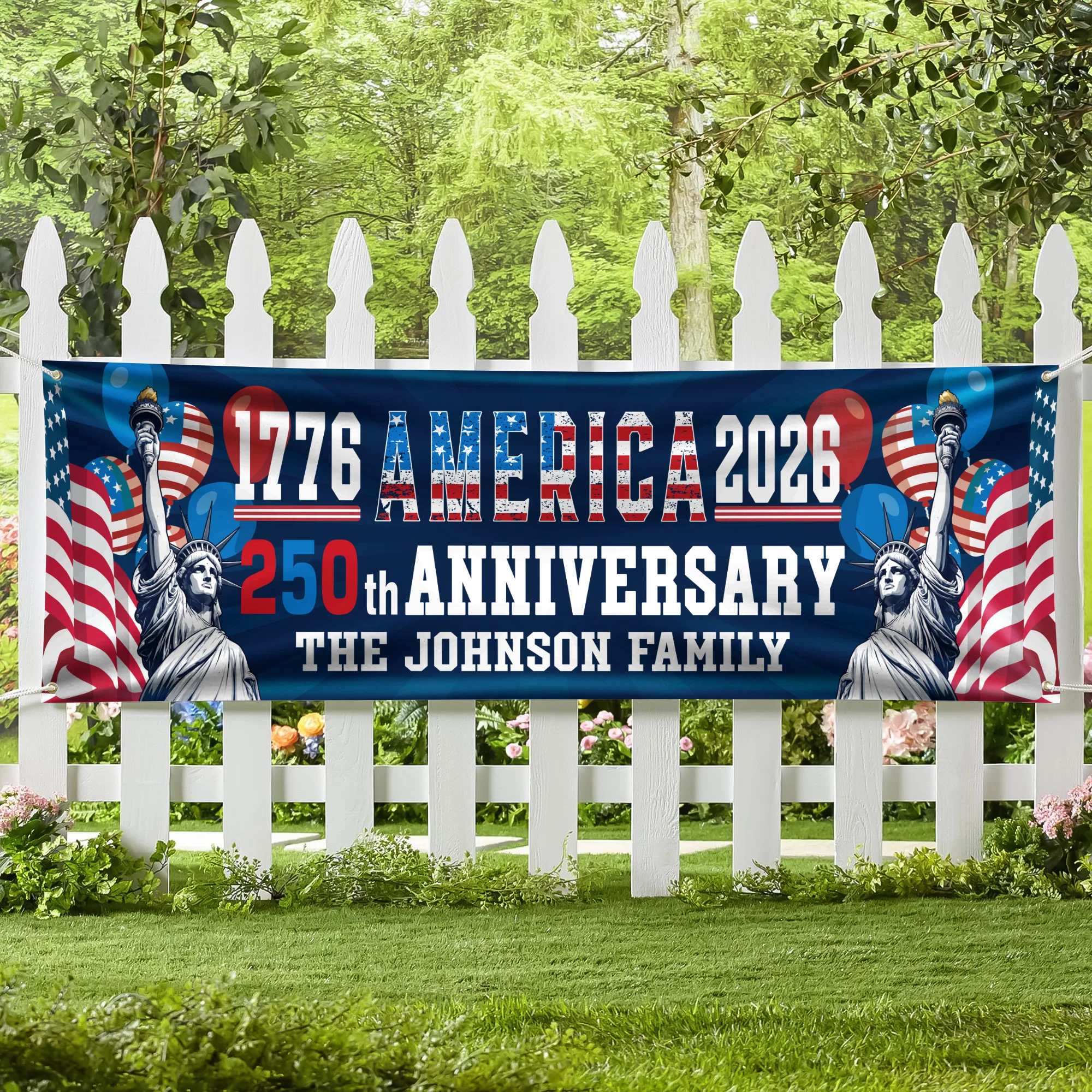 Custom Family Name USA 250th Anniversary 1776-2026 Banner HO82 901584 - Image 2