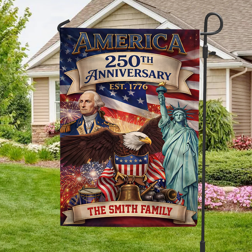 Custom Family Name USA 250th Anniversary Garden Flag LM32 897965 - Image 4