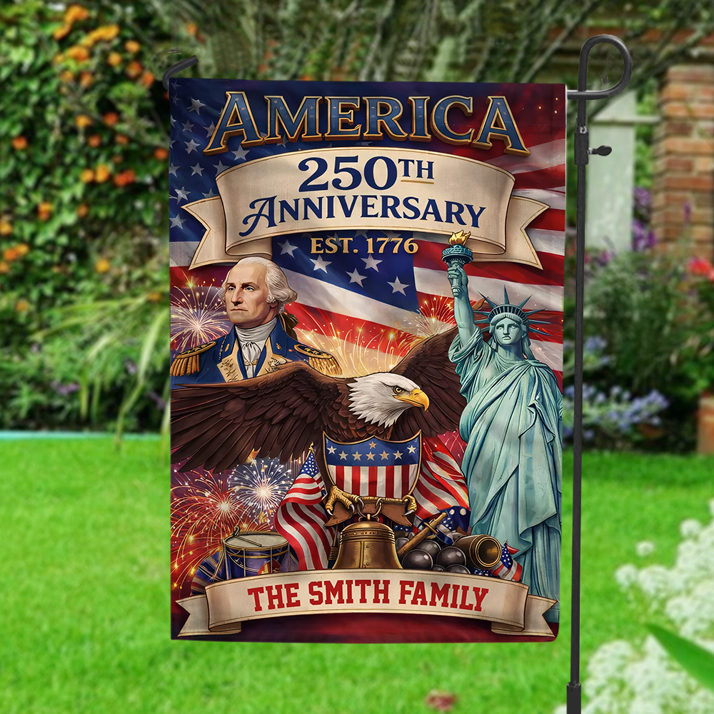 Custom Family Name USA 250th Anniversary Garden Flag LM32 897965 - Image 5