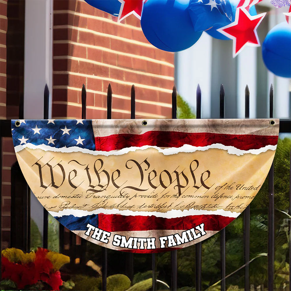 Custom Family Name We The People America Non-Pleated Fan Flag TH10 898895 - Image 5