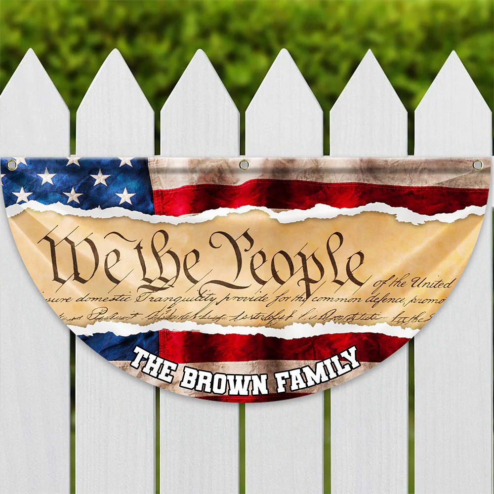 Custom Family Name We The People America Non-Pleated Fan Flag TH10 898895 - Image 6