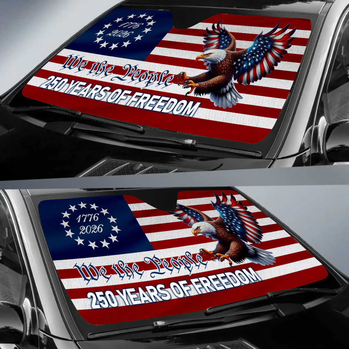 Custom Family Name We The People 250 Years Car Sunshade TH10 898427 - Image 2