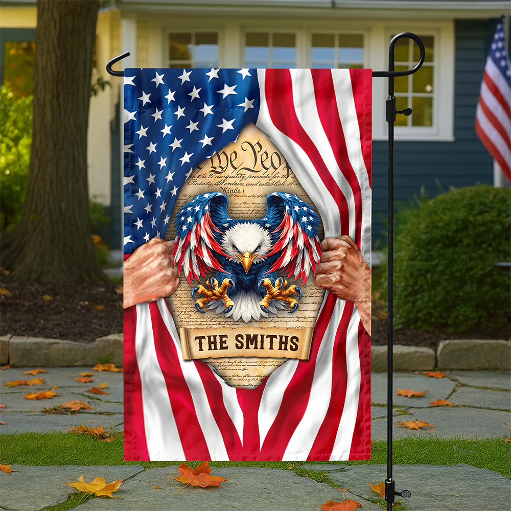 Custom Family Name We The People America Eagle Garden Flag LM32 899031 - Image 4