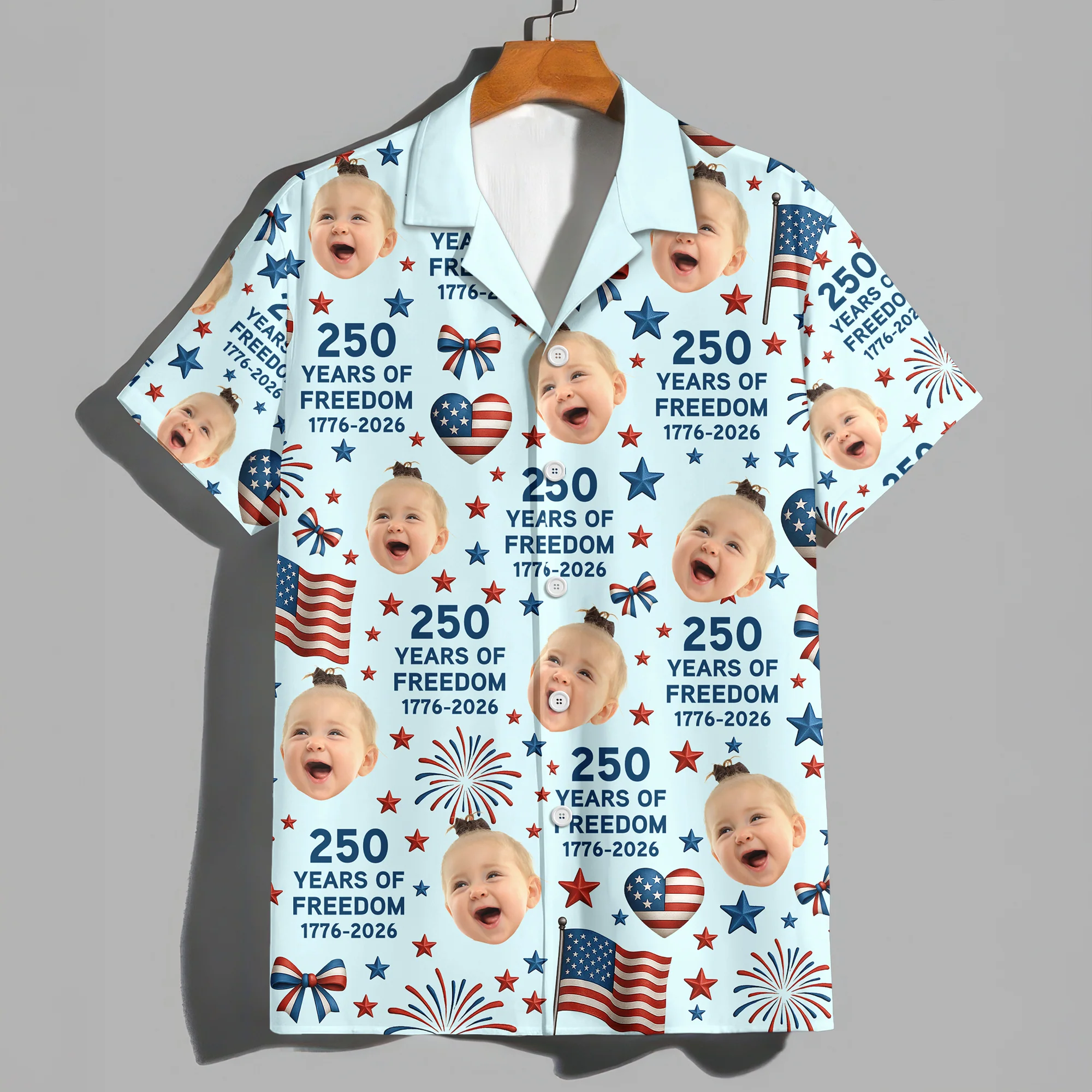 Custom Funny Face 250 Years Of Freedom 1776-2026 Hawaii shirt HO82 901702 - Image 4