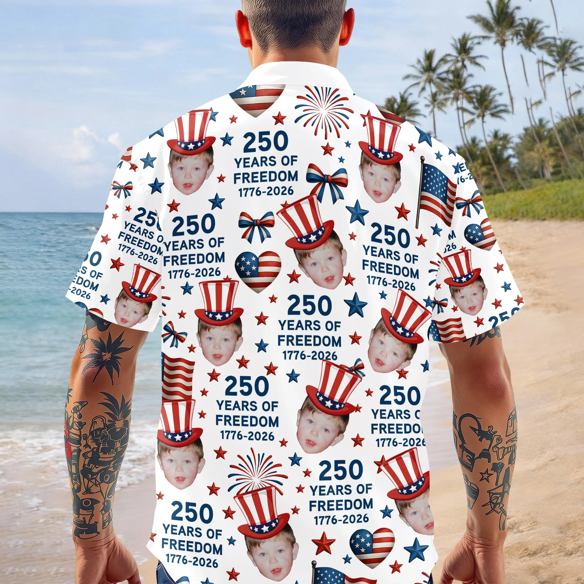 Custom Funny Face 250 Years Of Freedom 1776-2026 Hawaii shirt HO82 901702 - Image 5