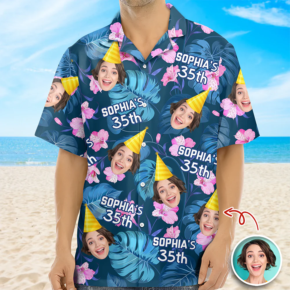 Custom Funny Face Birthday Aloha Hawaiian Shirt - Personalized Shirt Gift for Beach Party Outfit HA75 921118 - Image 5
