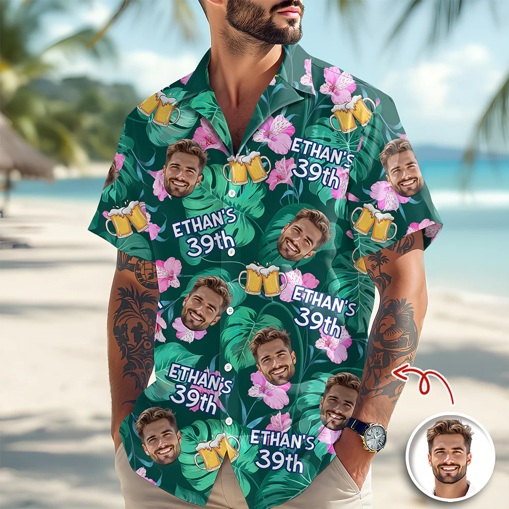 Custom Funny Face Birthday Aloha Hawaiian Shirt - Personalized Shirt Gift for Beach Party Outfit HA75 921118 - Image 7