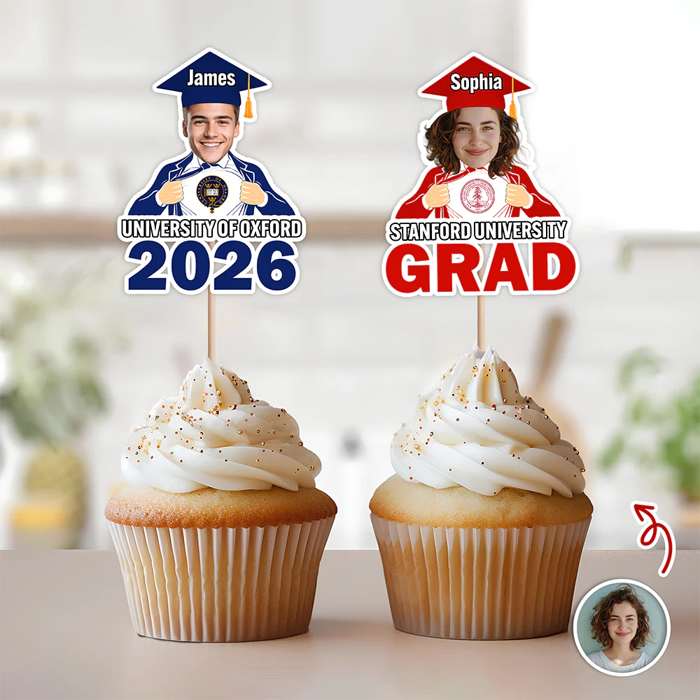 Custom Funny Face Class of 2026 Graduation Cupcake Topper LM32 899149 - Image 5