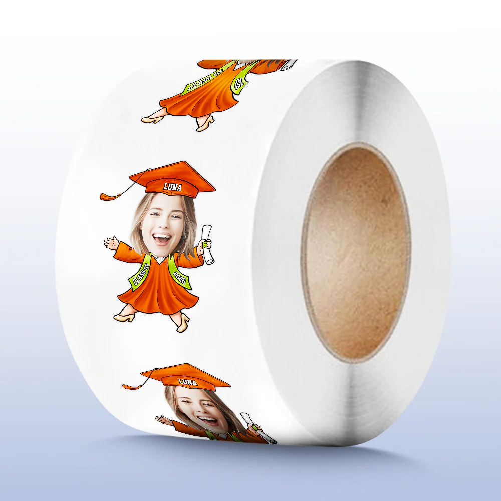 Custom Funny Face Class of 2026 Graduation Roll Sticker TH10 898795 - Image 3