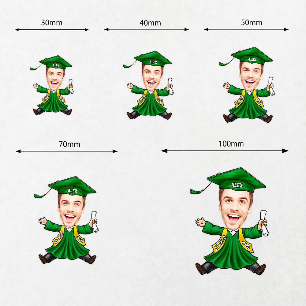 Custom Funny Face Class of 2026 Graduation Roll Sticker TH10 898795 - Image 5