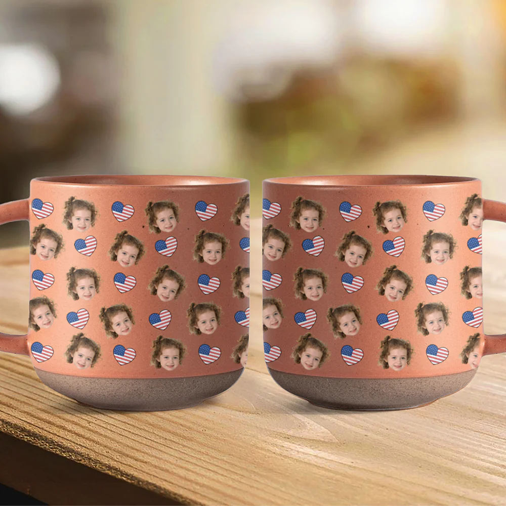 Custom Funny Face Photo with Icon USA Pottery Mug – Personalized Funny Gift HA75 920412 - Image 5
