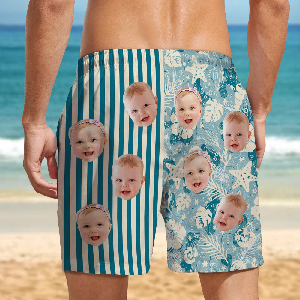 Custom Funny Face Tropical Floral Hawaiian Beach Shorts CH07 911562 - Image 5