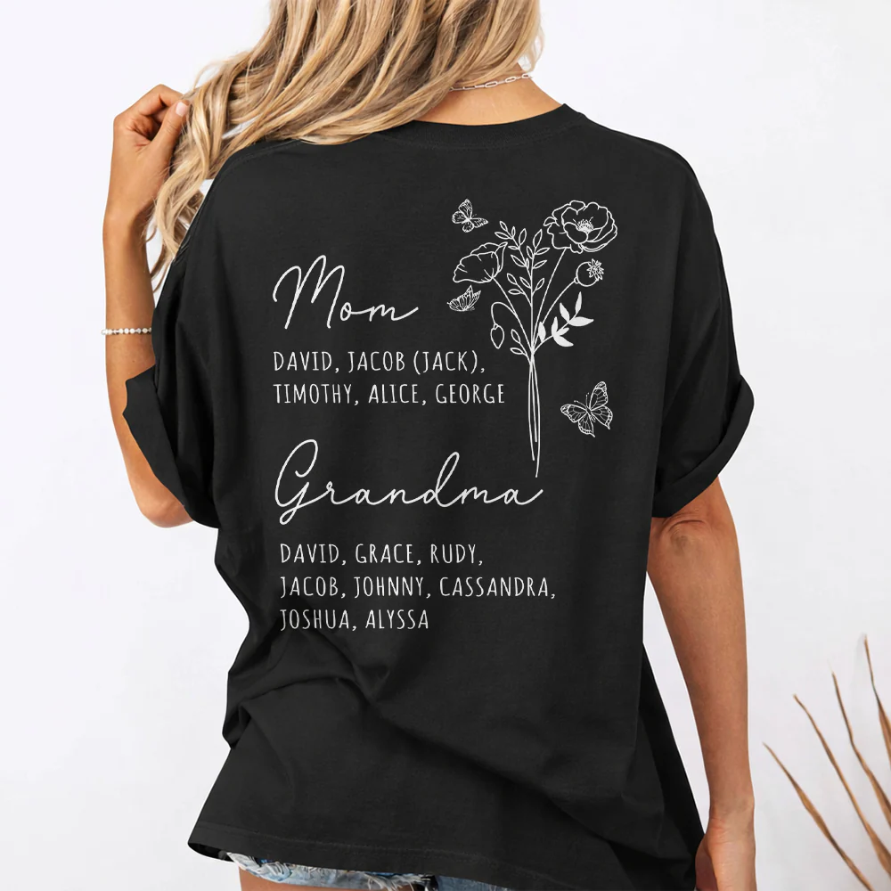 Custom Kid Name Personalized Back Dark Shirt For Mom, Mother Day Gift TH10 898755 - Image 4