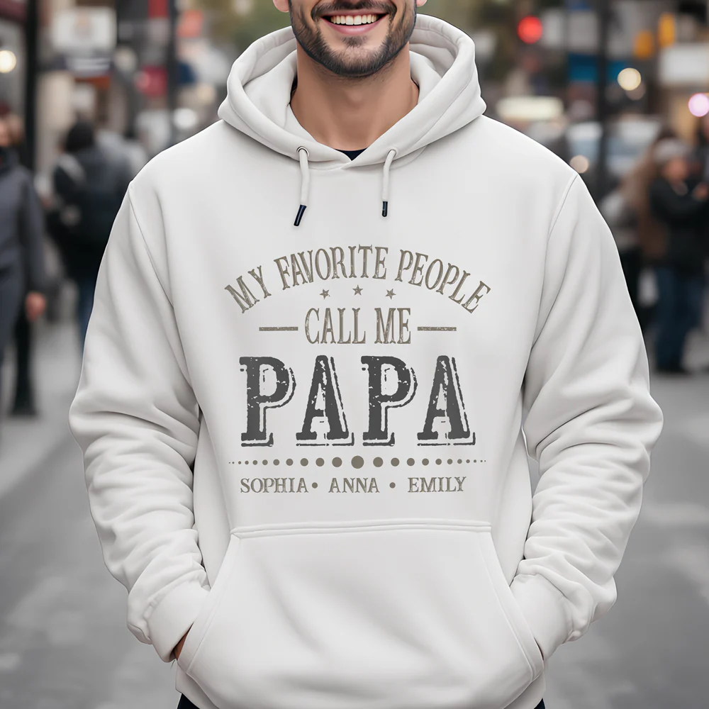 Custom Kid Names My Favorite People Call Me Papa White Shirt Personalized Gift for Father’s Day HO82 902284 - Image 4