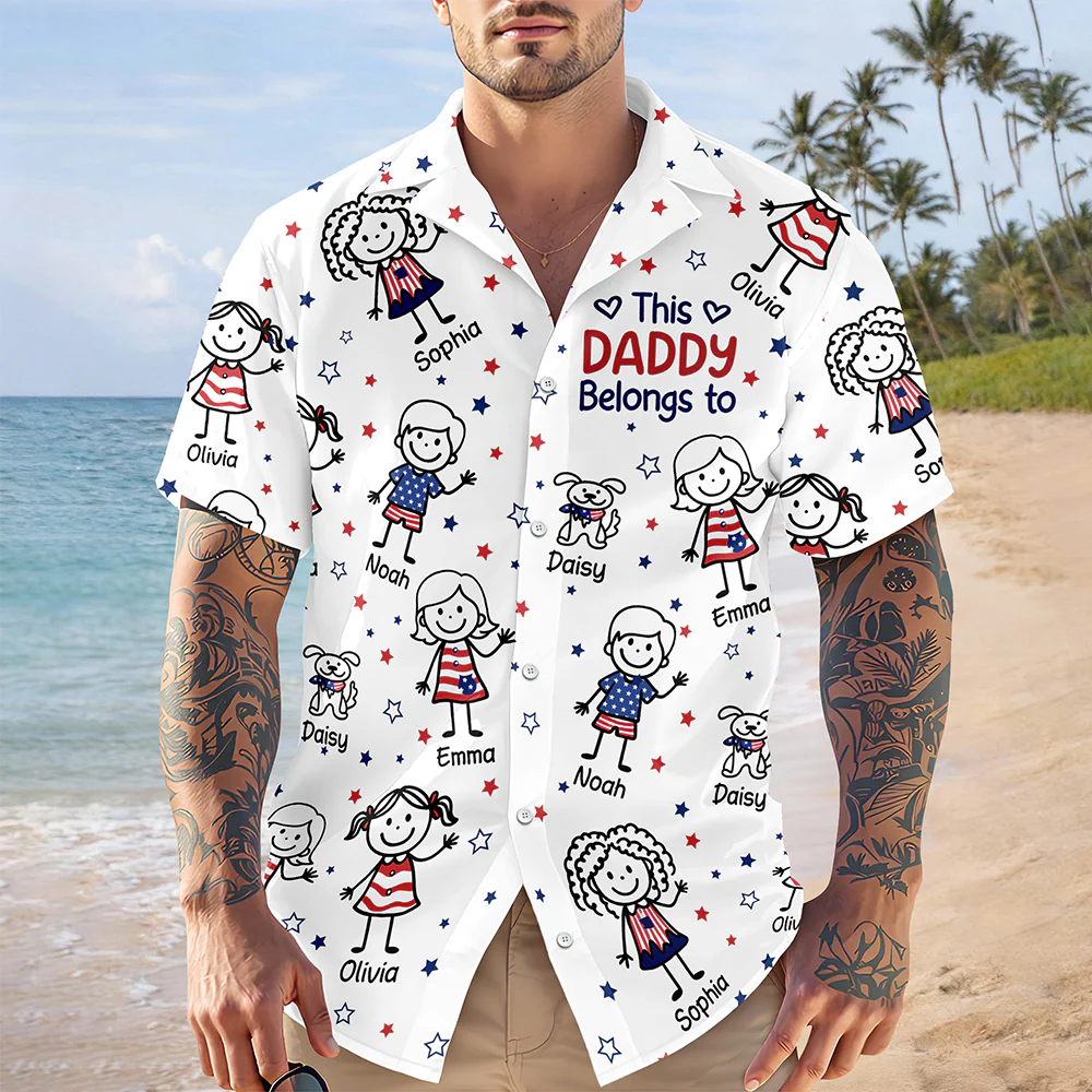 Custom Kid Names This Papa Belongs To Hawaiian Shirt Gifts For Dad, Grandpa CH07 911200 - Image 3