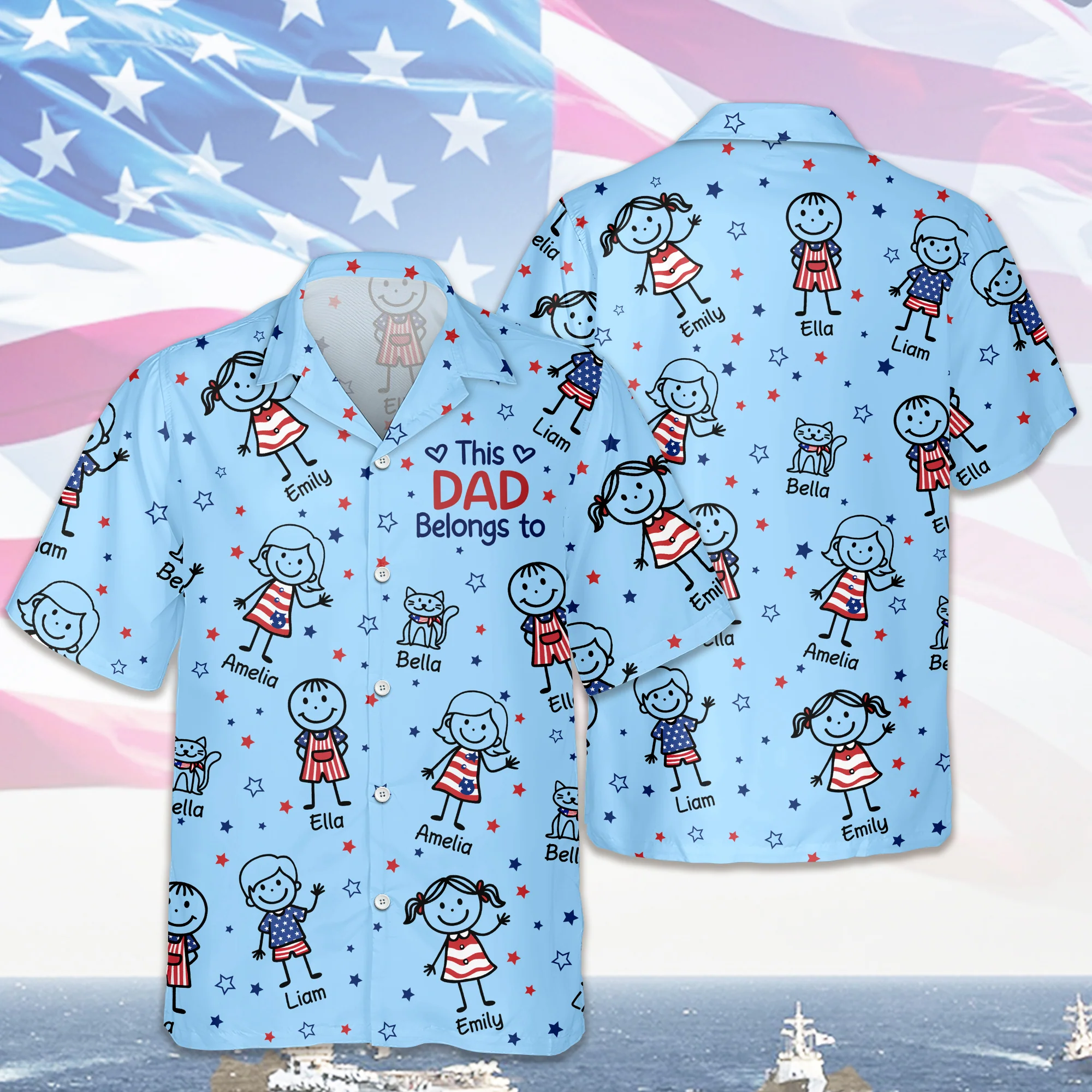 Custom Kid Names This Papa Belongs To Hawaiian Shirt Gifts For Dad, Grandpa CH07 911200 - Image 6