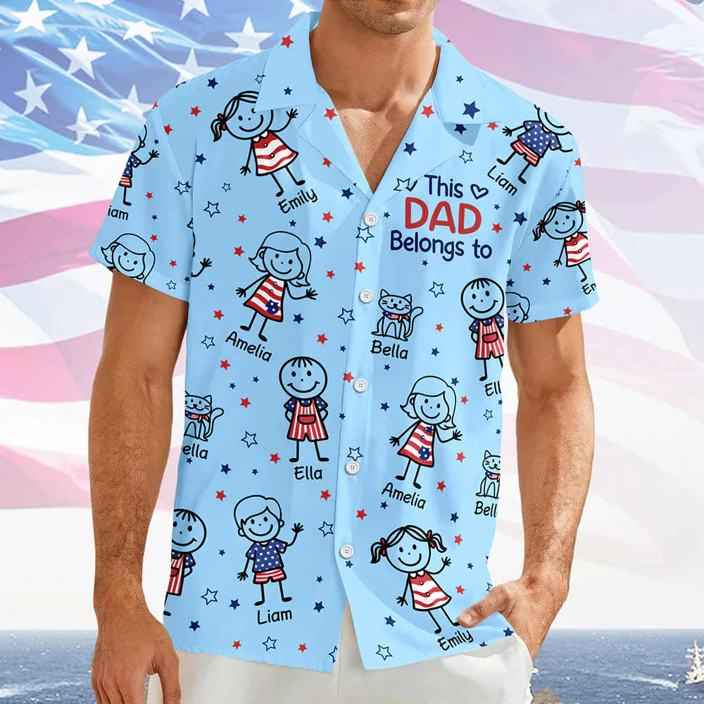 Custom Kid Names This Papa Belongs To Hawaiian Shirt Gifts For Dad, Grandpa CH07 911200 - Image 7
