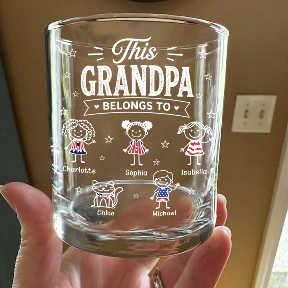 Custom Kid Names This Papa Belongs To Whiskey Glass - Personalized Father’s Day Gift CH07 911388 - Image 3